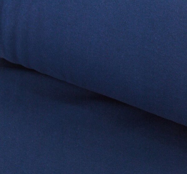 Baumwoll - Bündchenstoff Uni in dunkel blau - Meterware ab 25 cm x 70 cm