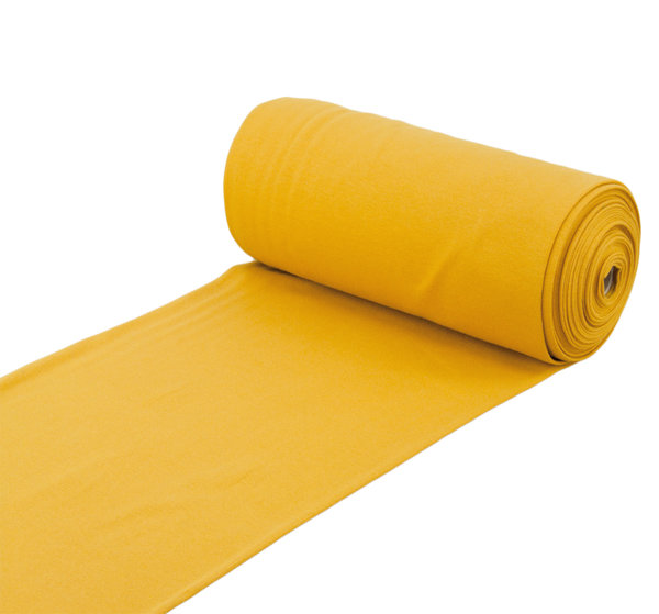 Baumwoll - Bündchenstoff Uni einfarbig ocker gelb - Meterware ab 25 cm x 70 cm