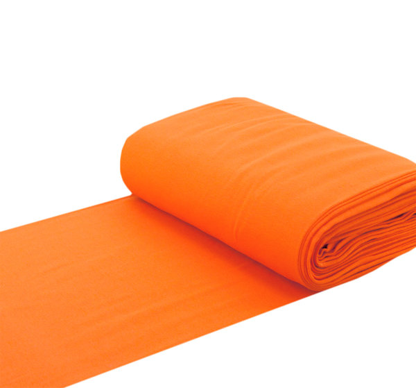 Baumwolle Bündchenstoff Bündchen Schlauchware Stoff orange hell - Meterware ab 25 cm x 35/70 cm