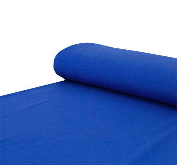 Baumwoll - Sweat Stoff kuschelweich Alpenfleece einfarbig königsblau - Meterware ab 25 cm x 150 cm