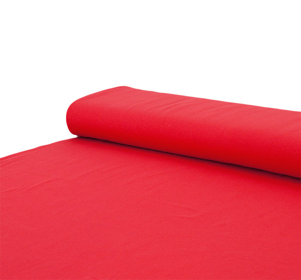 Baumwoll - Jersey Stoff einfarbig rot - Meterware ab 25 cm x 160 cm