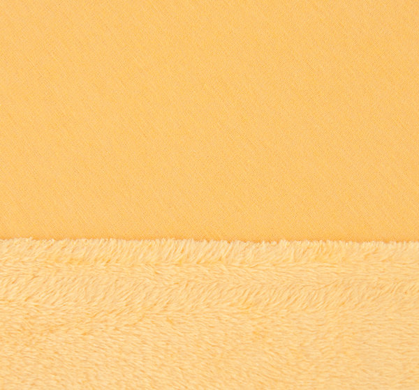 Baumwoll - Sweat Stoff kuschelweich Alpenfleece einfarbig ocker - Meterware ab 25 cm x 150 cm