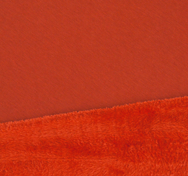 Baumwoll - Sweat Stoff kuschelweich Alpenfleece einfarbig kupfer - Meterware ab 25 cm x 150 cm