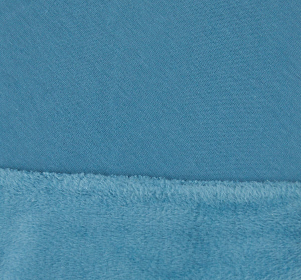 Baumwoll - Sweat Stoff kuschelweich Alpenfleece einfarbig stahlblau - Meterware ab 25 cm x 150 cm