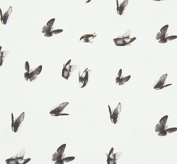 Baumwoll - Jersey Stoff Schmetterlinge braun  - Meterware ab 25 cm x 150 cm