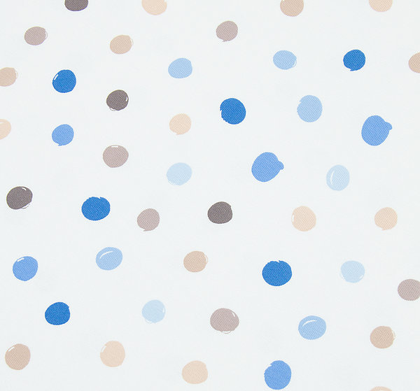 Baumwoll - Jersey Stoff bunte Punkte blau - Meterware ab 25 cm x 150 cm