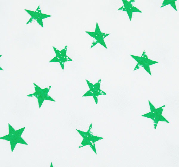 Baumwoll - Sweat dünner Sommersweat große Sterne grün  - Meterware ab 25 cm x 150 cm
