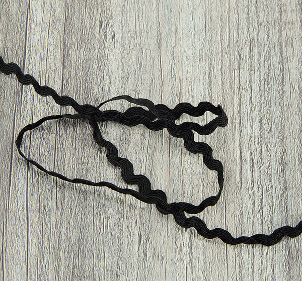 Band Zackenlitze Nähband Stoffband schwarz 100 cm - Band zum Basteln und Nähen