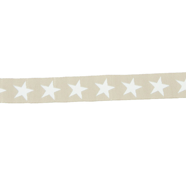 Band Webband Nähband Stoffband Sterne sand 100 cm - Band zum Basteln und Nähen