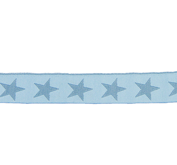 Band Webband Nähband Stoffband Sterne hellblau 100 cm - Band zum Basteln und Nähen