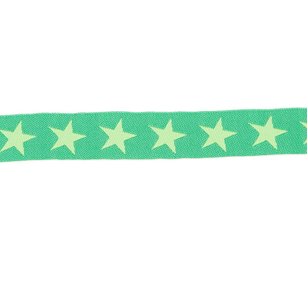 Band Webband Nähband Stoffband Sterne apfelgrün 100 cm - Band zum Basteln und Nähen