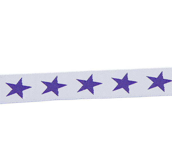 Band Webband Nähband Stoffband Sterne lila 100 cm - Band zum Basteln und Nähen