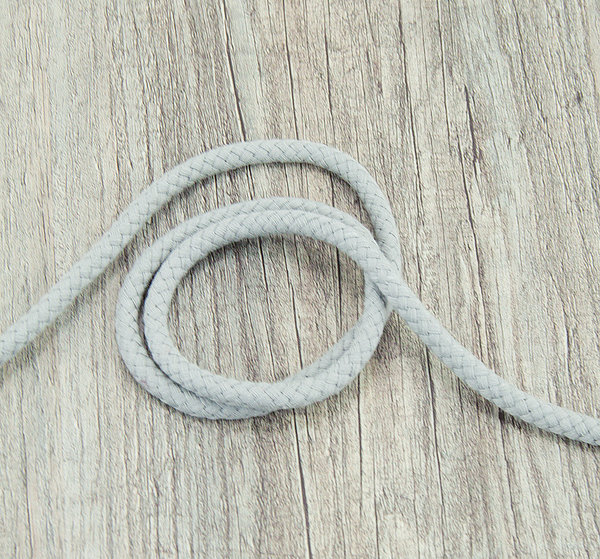 Kordel Band Hoodieband Baumwollkordel hellgrau 100 cm - Band zum Basteln und Nähen