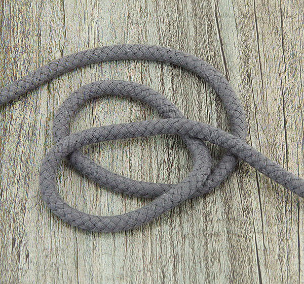 Kordel Band Hoodieband Baumwollkordel dunkelgrau 100 cm - Band zum Basteln und Nähen