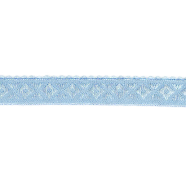 Band elatisches Schrägband Jacquard Nähband Stoffband altblau 100 cm - Band zum Basteln und Nähen