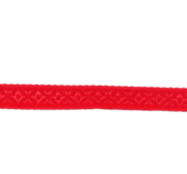 Band elatisches Schrägband Jacquard Nähband Stoffband rot 100 cm - Band zum Basteln und Nähen