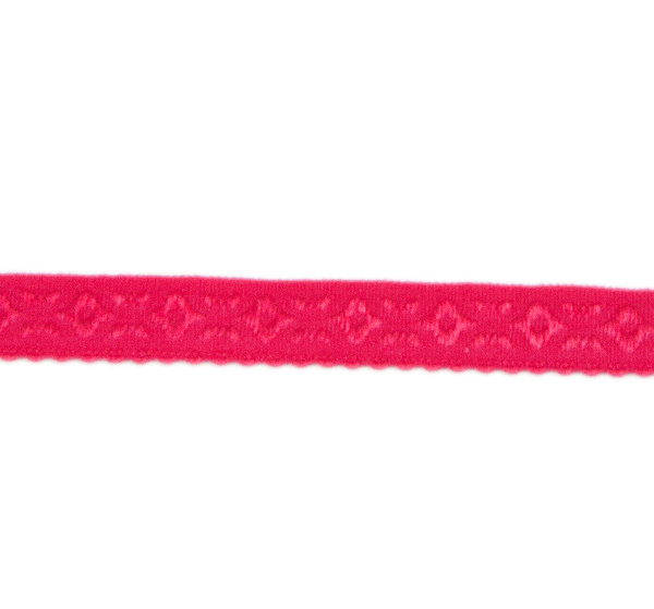 Band elatisches Schrägband Jacquard Nähband Stoffband pink 100 cm - Band zum Basteln und Nähen