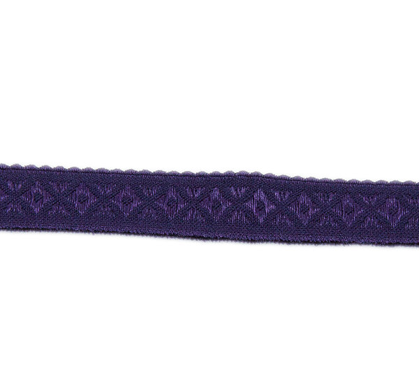 Band elatisches Schrägband Jacquard Nähband Stoffband violett 100 cm - Band zum Basteln und Nähen