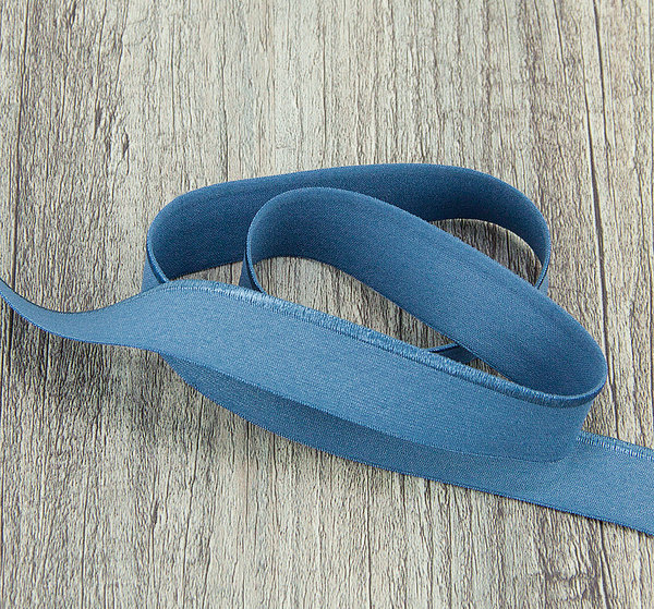 Band elatisches Schrägband Nähband Stoffband stahlblau 100 cm - Band zum Basteln und Nähen