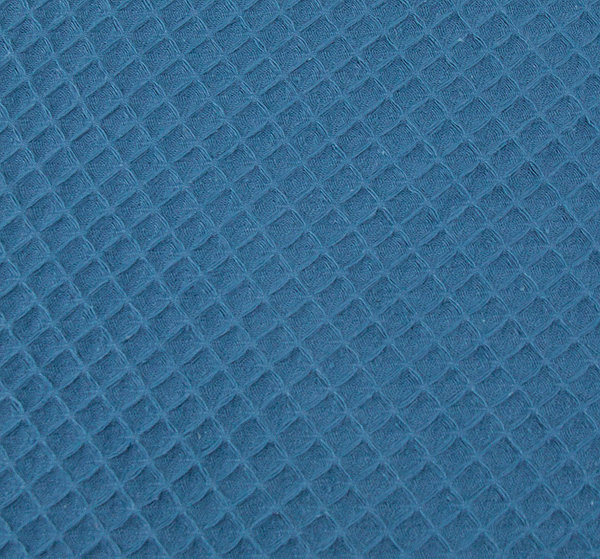 Baumwolle Waffelpique Waffelstoff Waffel einfarbig stahlblau - Meterware ab 25 cm x 150 cm