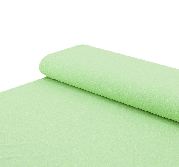 Baumwoll - Jersey Stoff weiß melange hellgrün - Meterware ab 25 cm x 150 cm