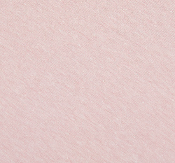 Baumwoll - Jersey Stoff weiß melange lachsrosa - Meterware ab 25 cm x 150 cm