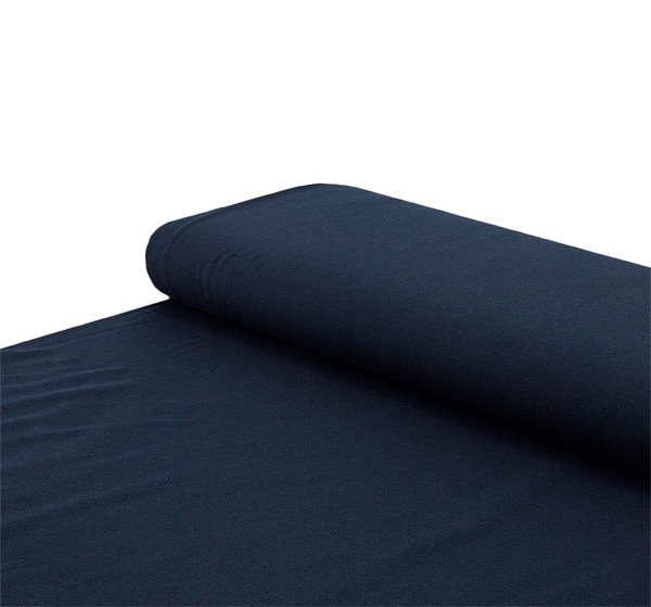 Baumwoll - Jersey Stoff schwarz melange marine - Meterware ab 25 cm x 150 cm