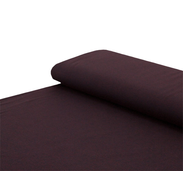Baumwoll - Jersey Stoff schwarz melange dunkelbordeaux - Meterware ab 25 cm x 150 cm