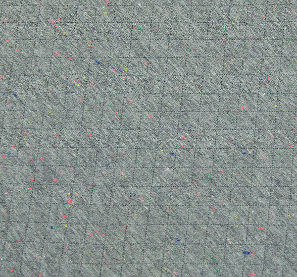 Baumwoll - Sweat Steppstoff Farbsprenkel dunkelgrau - Meterware ab 25 cm x 145 cm