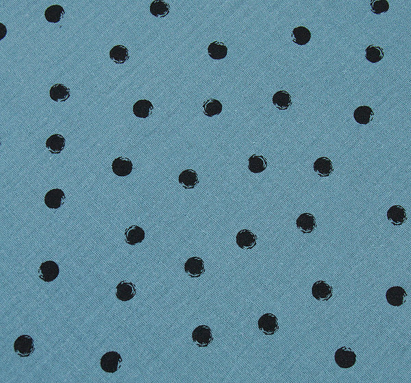 Baumwoll - Musselin Stoff Punkte altblau - Meterware ab 25 cm x 135 cm