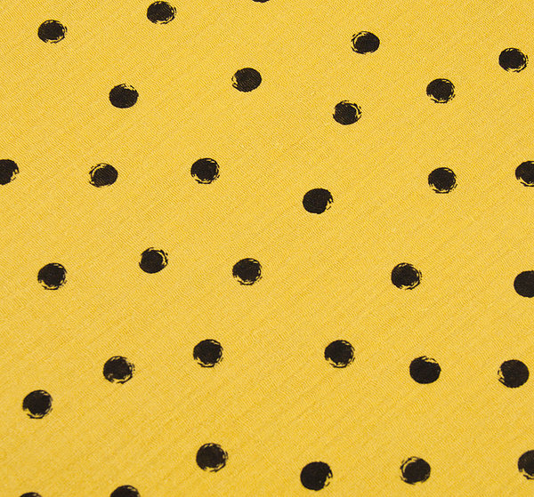 Baumwoll - Musselin Stoff Punkte gelb - Meterware ab 25 cm x 135 cm