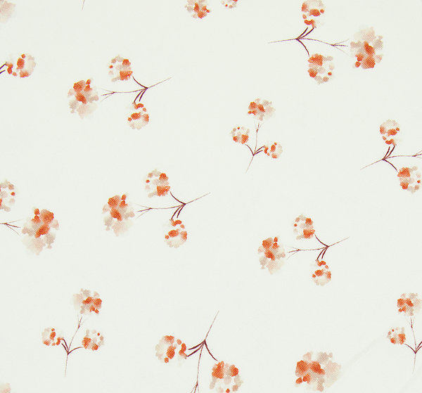 Baumwoll - Jersey Stoff Blumen Blüten Zweige braun - Meterware ab 25 cm x 145 cm