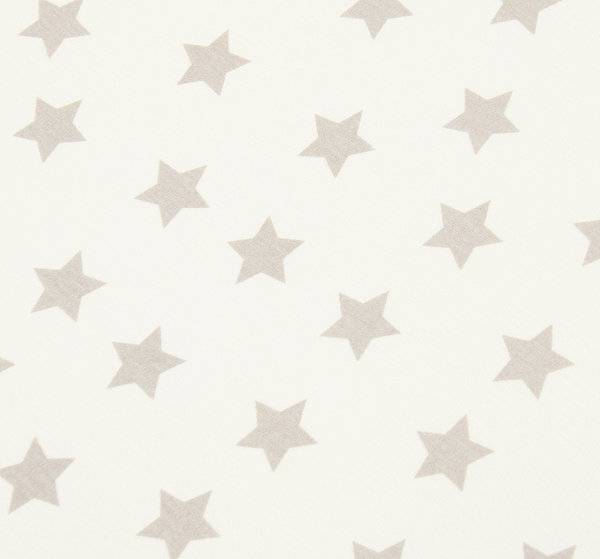 Baumwoll - Sweat Stoff Alpenfleece Sterne Sternchen creme  - Meterware ab 25 cm x 150 cm