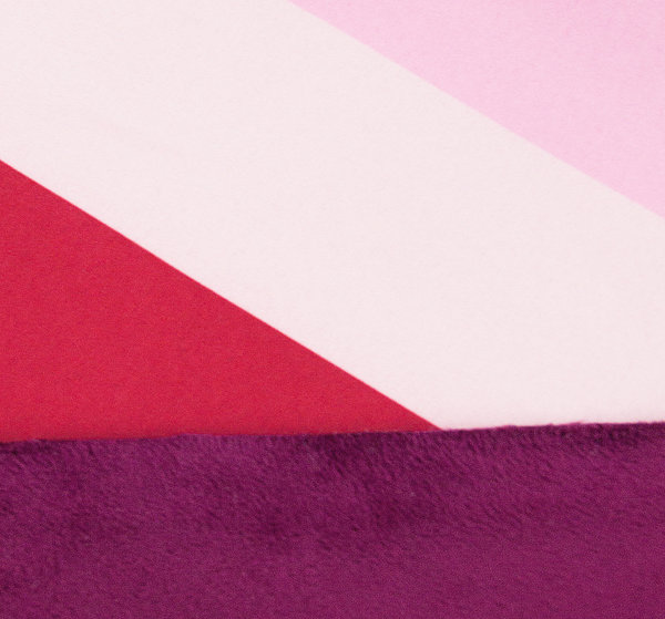 Softshell Stoff innen kuschelweich Streifen rosa - Meterware ab 25 cm x 145 cm
