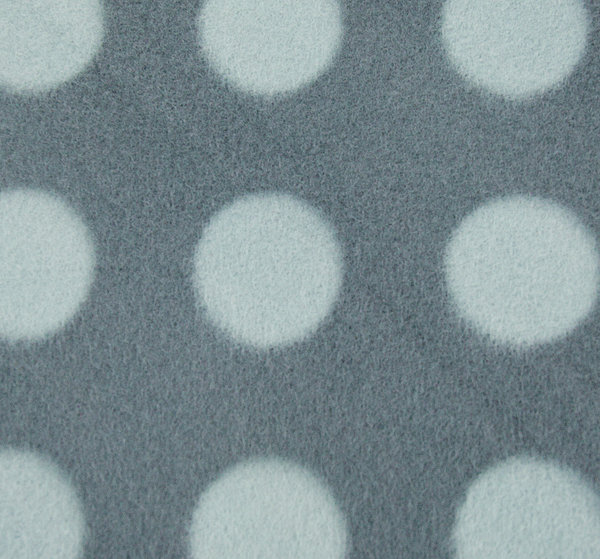 Fleece Stoff Punkte Pünktchen grau  - Meterware ab 25 cm x 150 cm