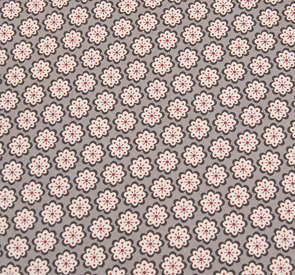Baumwolle Stoff kleine Blüten hellbraun - Meterware ab 25 cm x 147 cm