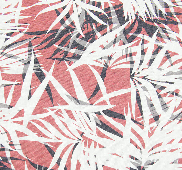 Baumwolle Stoff Canvas Blätter coral - Meterware ab 25 cm x 150 cm