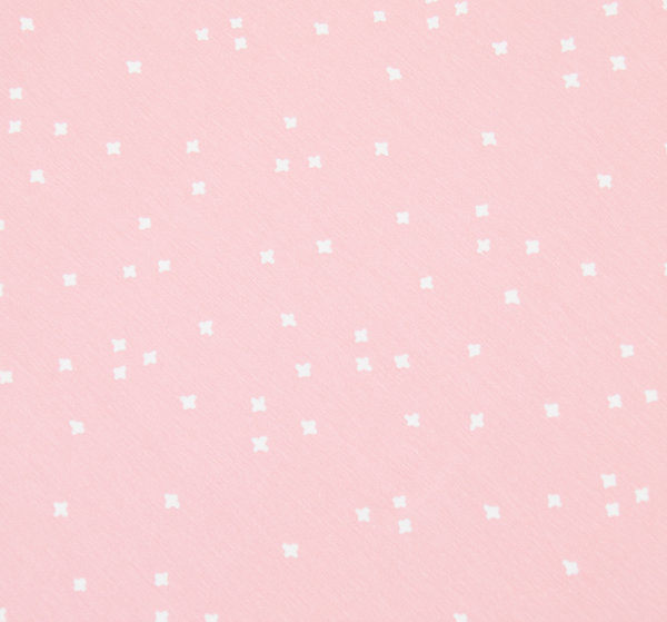 Baumwolle - Jersey Stoff kleine Kreuzchen Plus rosa  - Meterware 100 cm x 150 cm