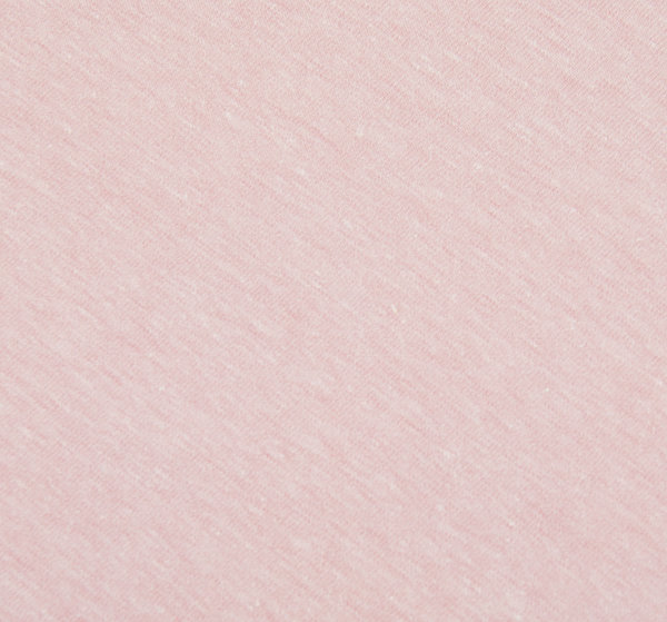 Baumwolle - Jersey Stoff weiß melange lachsrosa - Meterware 100 cm x 150 cm