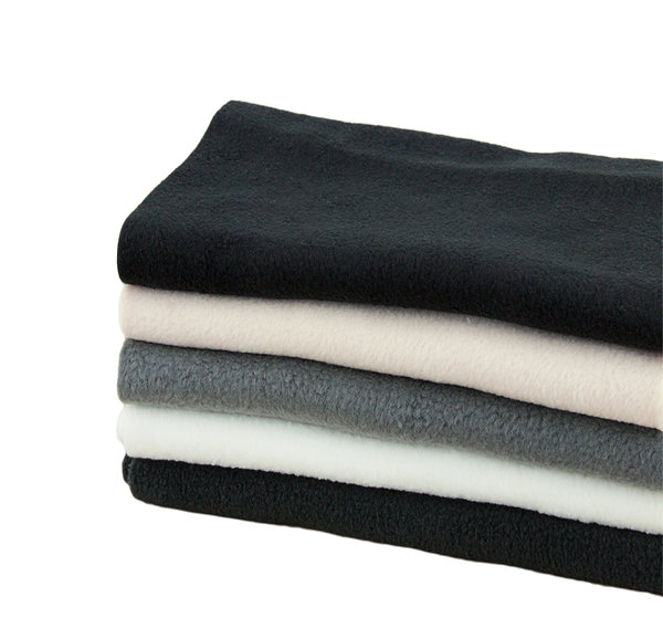 Polar Fleece Stoff Antipilling einfarbig SET Pakete schwarz weiß Töne - 5 x 75 cm x 150 cm