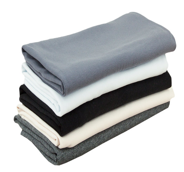 Baumwolle  Jersey Stoff einfarbig SET Pakete Grautöne - 5 x 50 cm x 150 cm