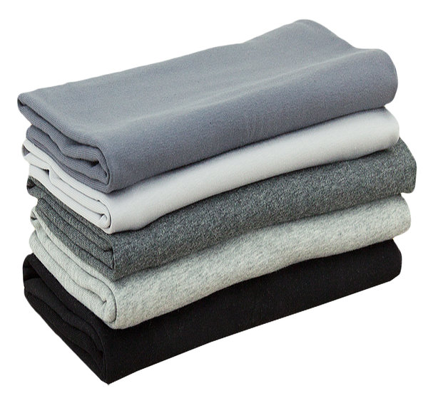 Baumwolle  Jersey Stoff einfarbig SET Pakete Grautöne - 5 x 100 cm x 150 cm