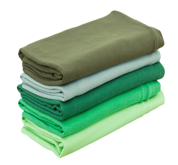 Baumwolle  Jersey Stoff einfarbig SET Pakete Grüntöne - 5 x 100 cm x 150 cm