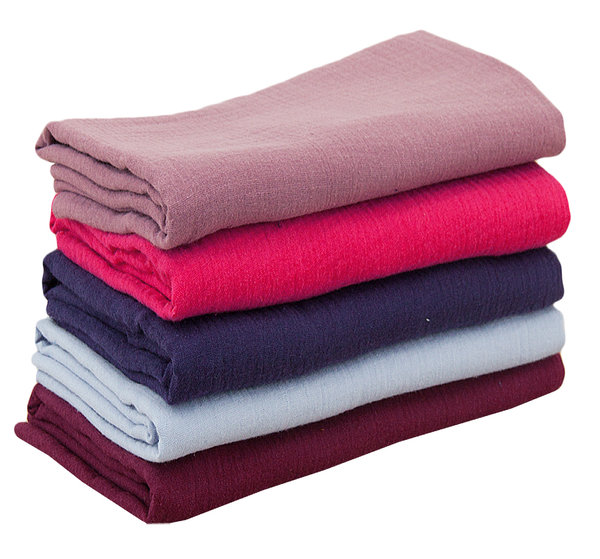 Baumwolle Musselin Stoff einfarbig SET Pakete Pinktöne - 5 x 25 cm x 135 cm